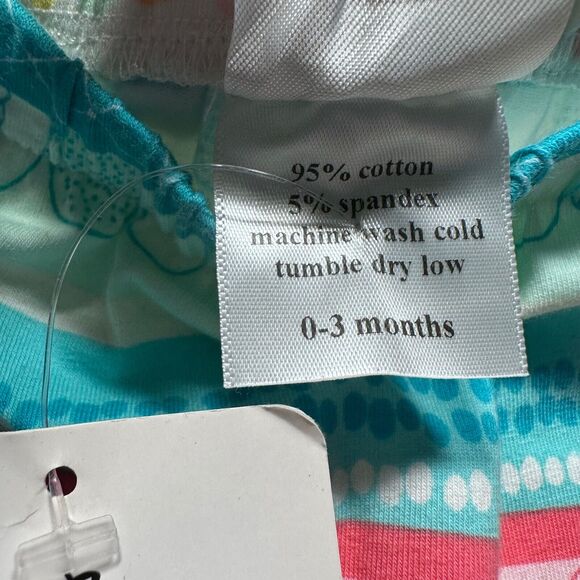 Emerald August Baby Girl 0-3 Months Heart and See Blue/Pink Leggings Pants New - Picture 3 of 6